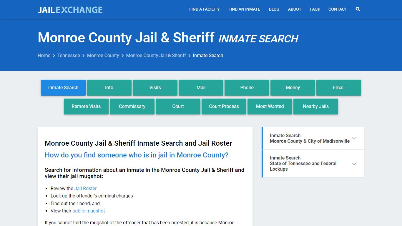 Inmate Search: Roster & Mugshots - Monroe County Jail & Sheriff, TN